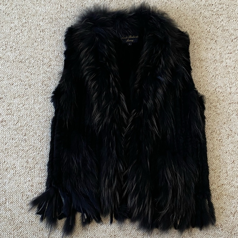 Black fur vest